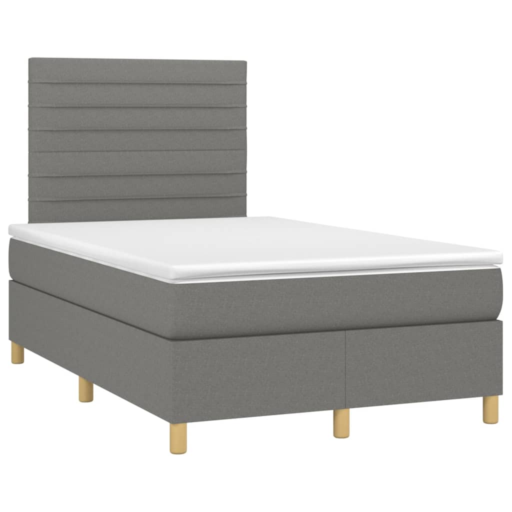 Boxspring met matras stof donkergrijs 120x200 cm is nu te koop bij PeponiXL, paradijselijk wonen!