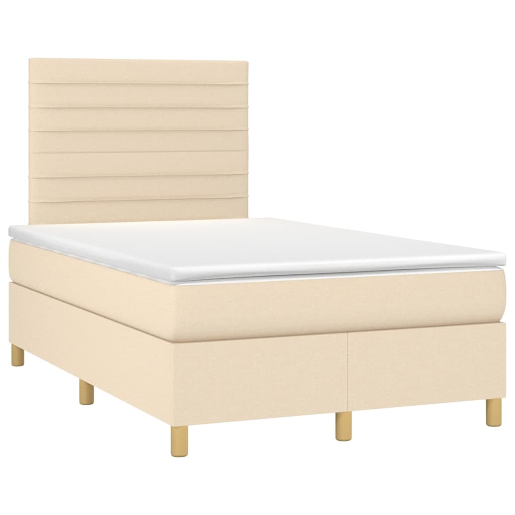 Boxspring met matras stof crèmekleurig 120x200 cm is nu te koop bij PeponiXL, paradijselijk wonen!