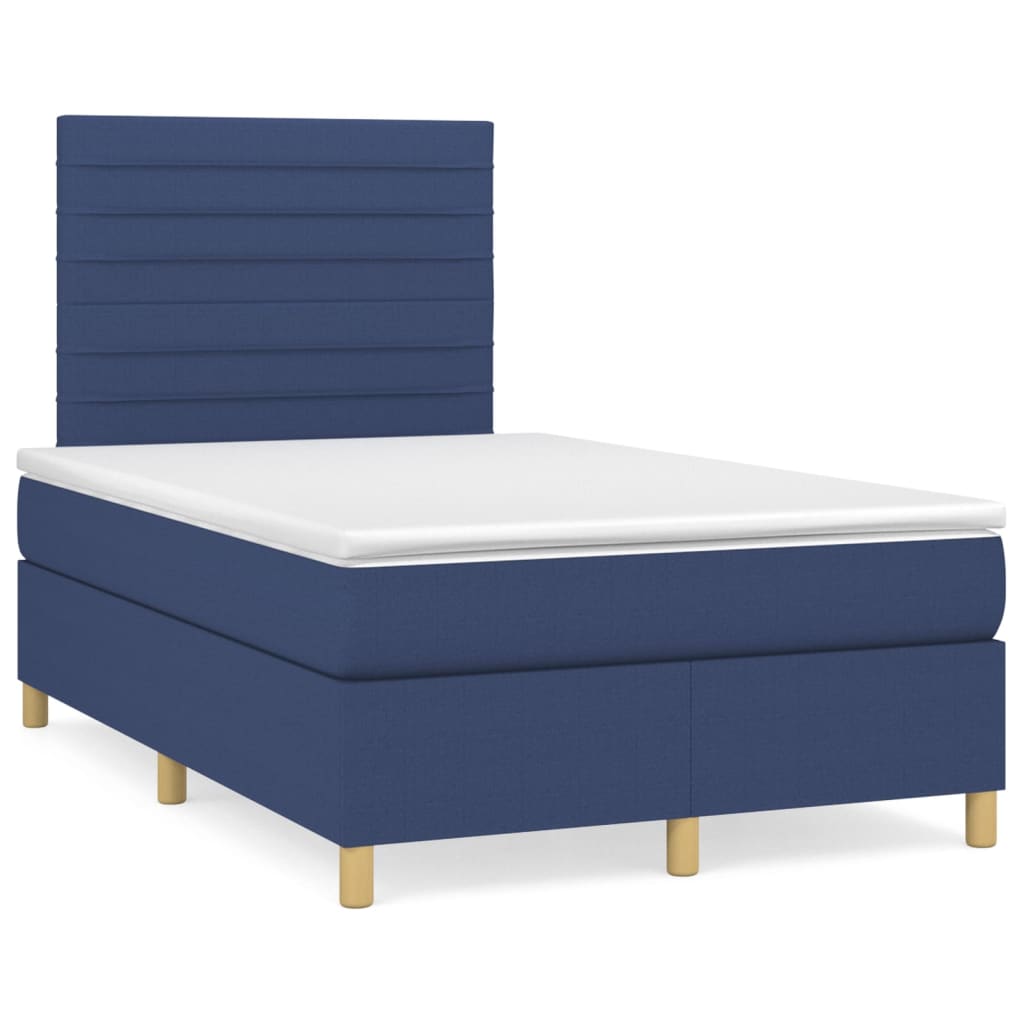 Boxspring met matras stof blauw 120x200 cm is nu te koop bij PeponiXL, paradijselijk wonen!