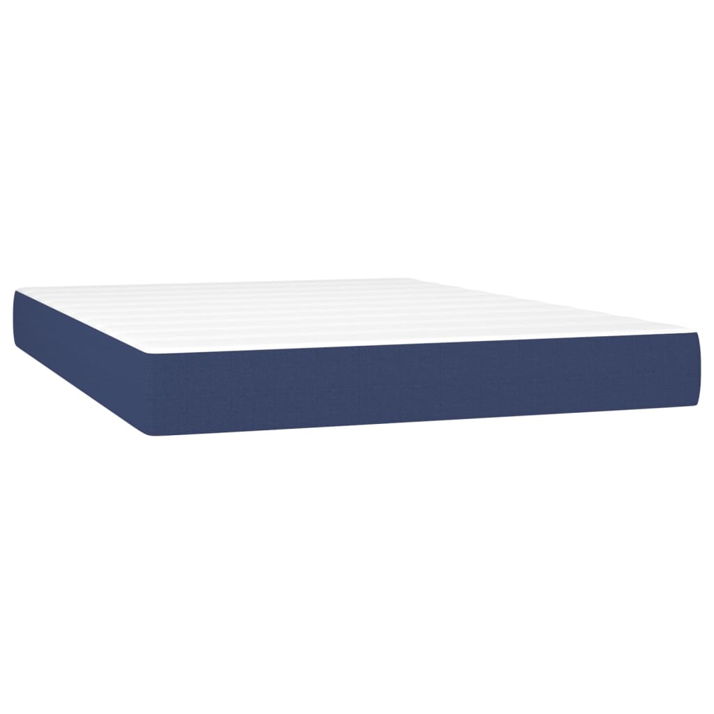 Boxspring met matras stof blauw 140x190 cm is nu te koop bij PeponiXL, paradijselijk wonen!