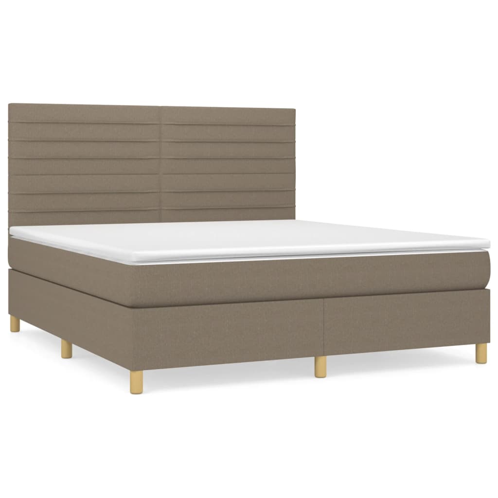 Boxspring met matras stof taupe 180x200 cm is nu te koop bij PeponiXL, paradijselijk wonen!