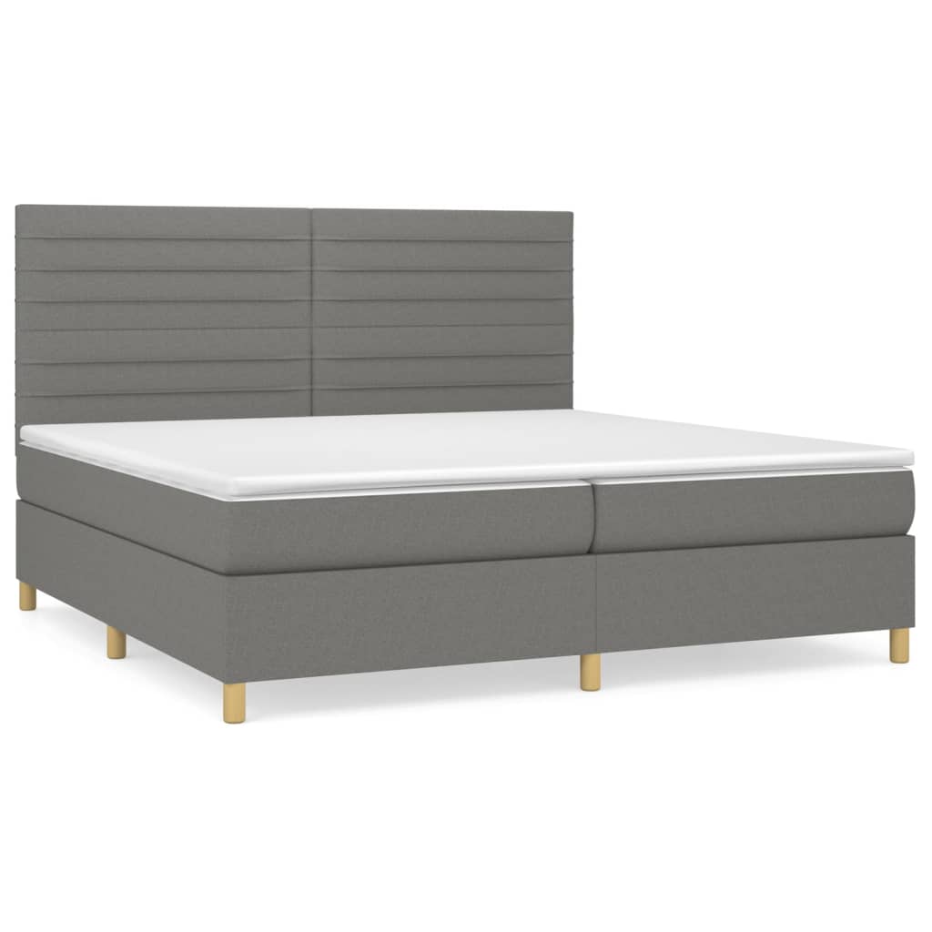 Boxspring met matras stof donkergrijs 200x200 cm is nu te koop bij PeponiXL, paradijselijk wonen!