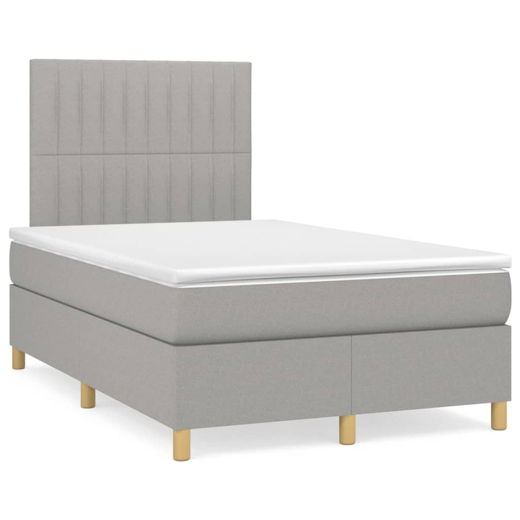 Boxspring met matras stof lichtgrijs 120x200 cm is nu te koop bij PeponiXL, paradijselijk wonen!