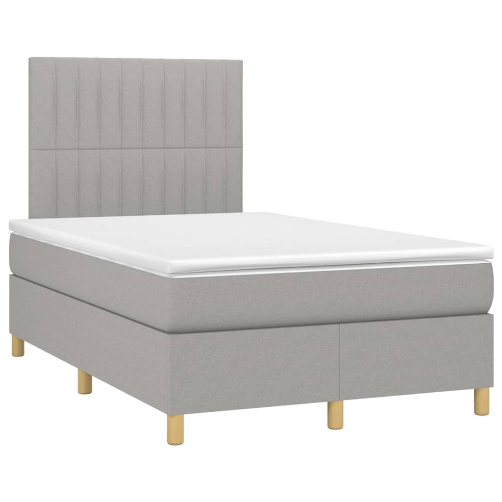 Boxspring met matras stof lichtgrijs 120x200 cm is nu te koop bij PeponiXL, paradijselijk wonen!