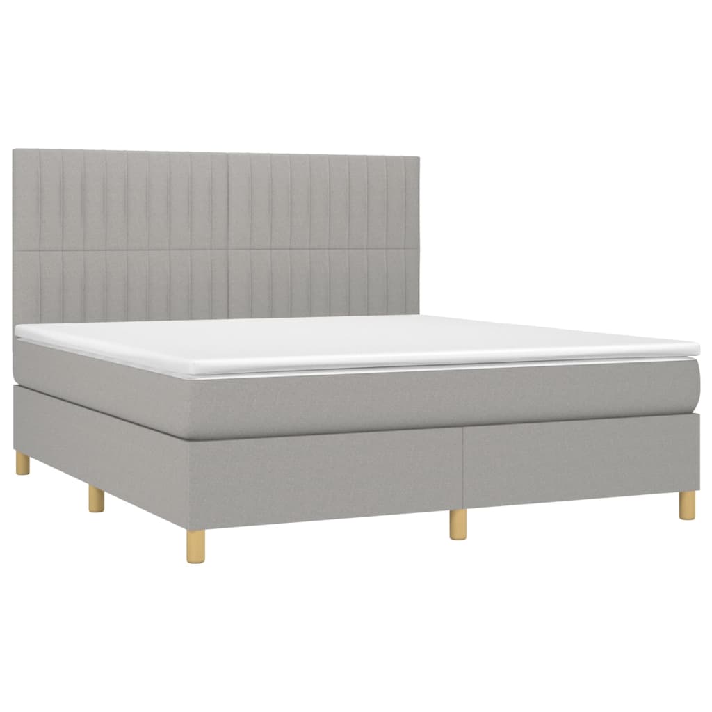 Boxspring met matras stof lichtgrijs 180x200 cm is nu te koop bij PeponiXL, paradijselijk wonen!