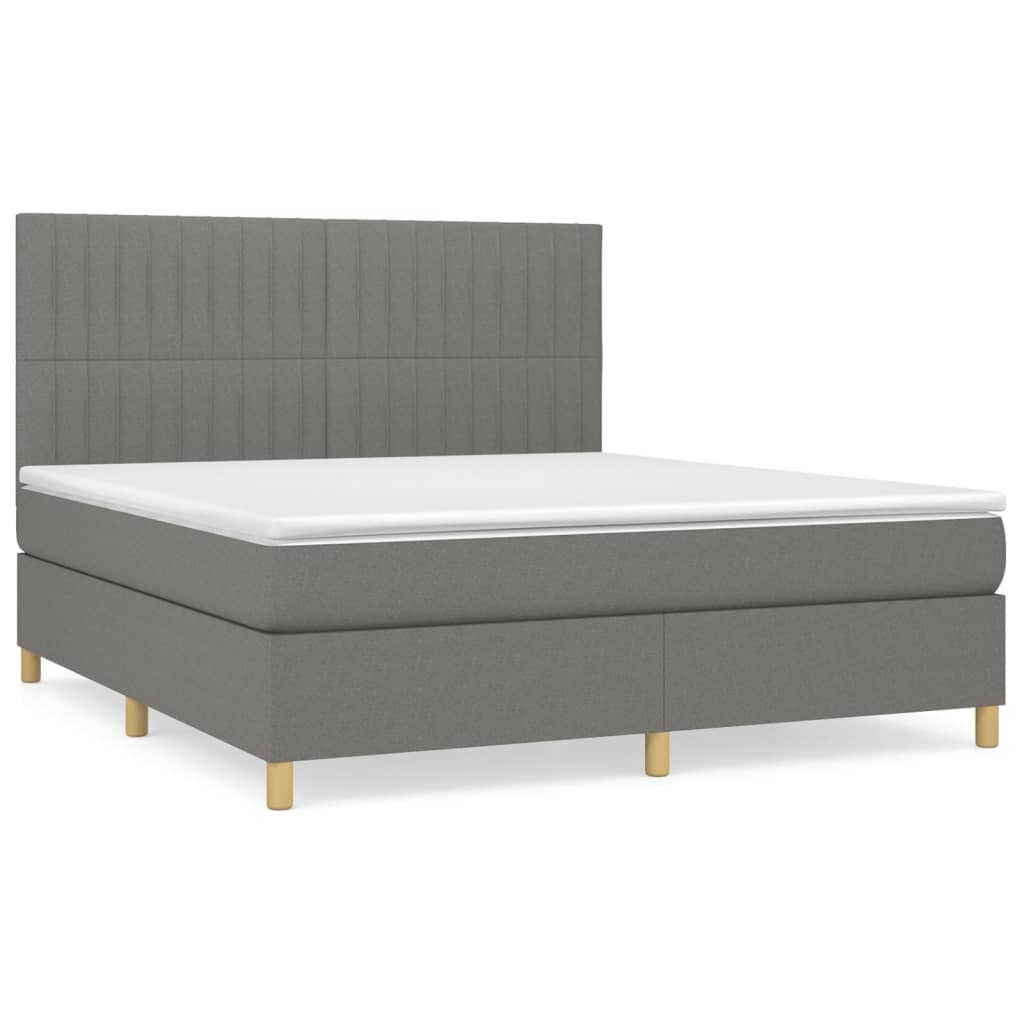 Boxspring met matras stof donkergrijs 180x200 cm is nu te koop bij PeponiXL, paradijselijk wonen!