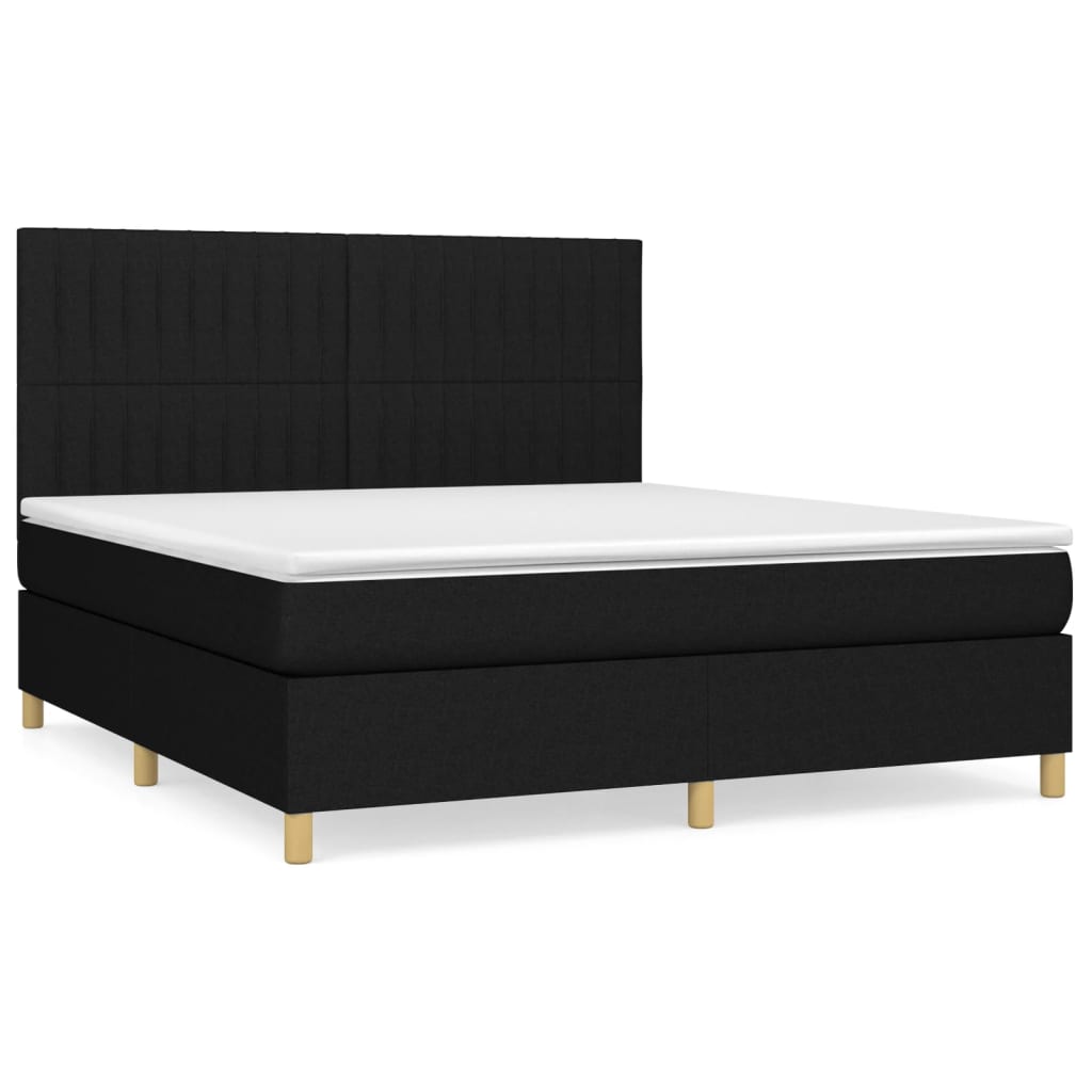 Boxspring met matras stof zwart 180x200 cm is nu te koop bij PeponiXL, paradijselijk wonen!