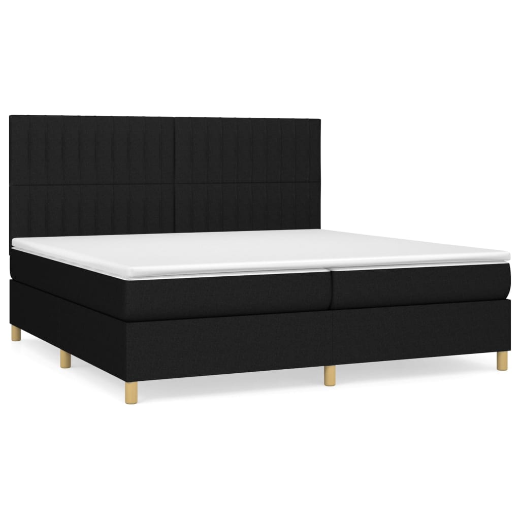 Boxspring met matras stof zwart 200x200 cm is nu te koop bij PeponiXL, paradijselijk wonen!