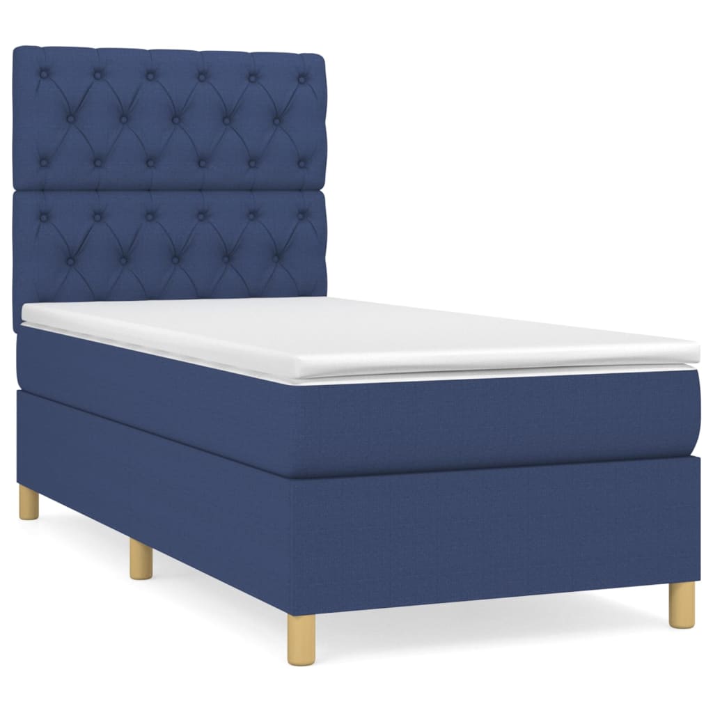 Boxspring met matras stof blauw 80x200 cm is nu te koop bij PeponiXL, paradijselijk wonen!
