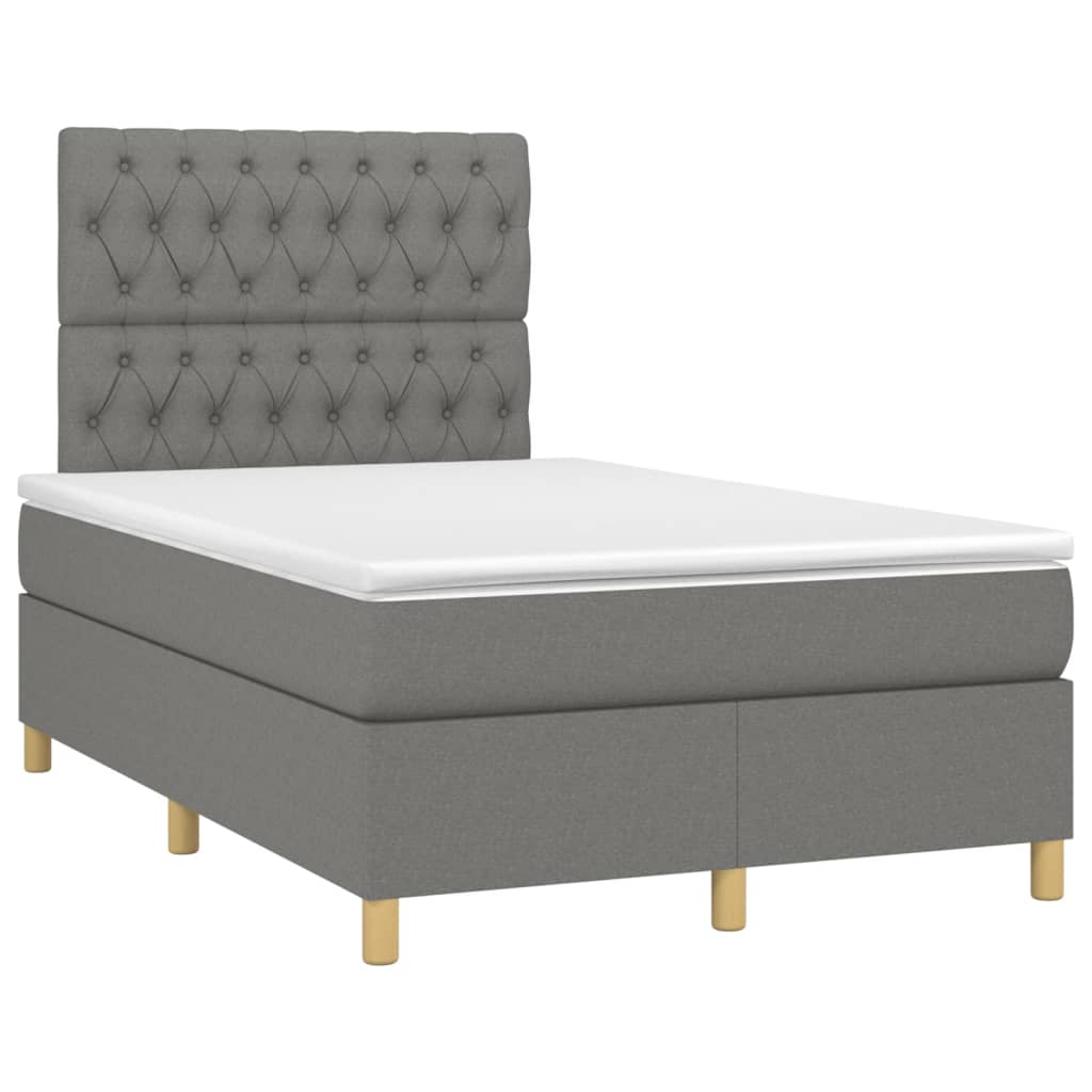 Boxspring met matras stof donkergrijs 120x200 cm is nu te koop bij PeponiXL, paradijselijk wonen!