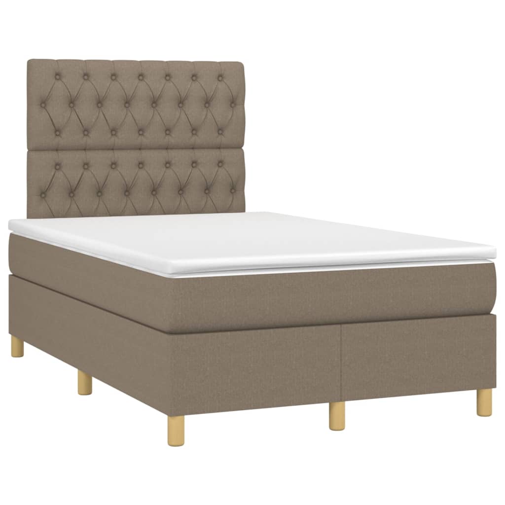 Boxspring met matras stof taupe 120x200 cm is nu te koop bij PeponiXL, paradijselijk wonen!