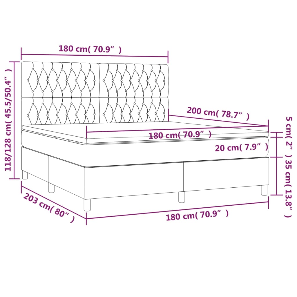 Boxspring met matras stof donkergrijs 180x200 cm is nu te koop bij PeponiXL, paradijselijk wonen!