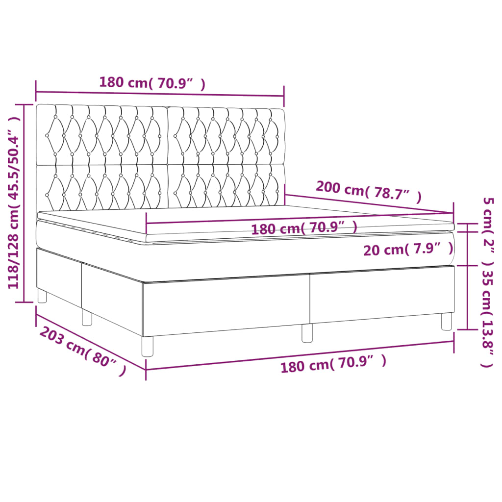 Boxspring met matras stof zwart 180x200 cm is nu te koop bij PeponiXL, paradijselijk wonen!