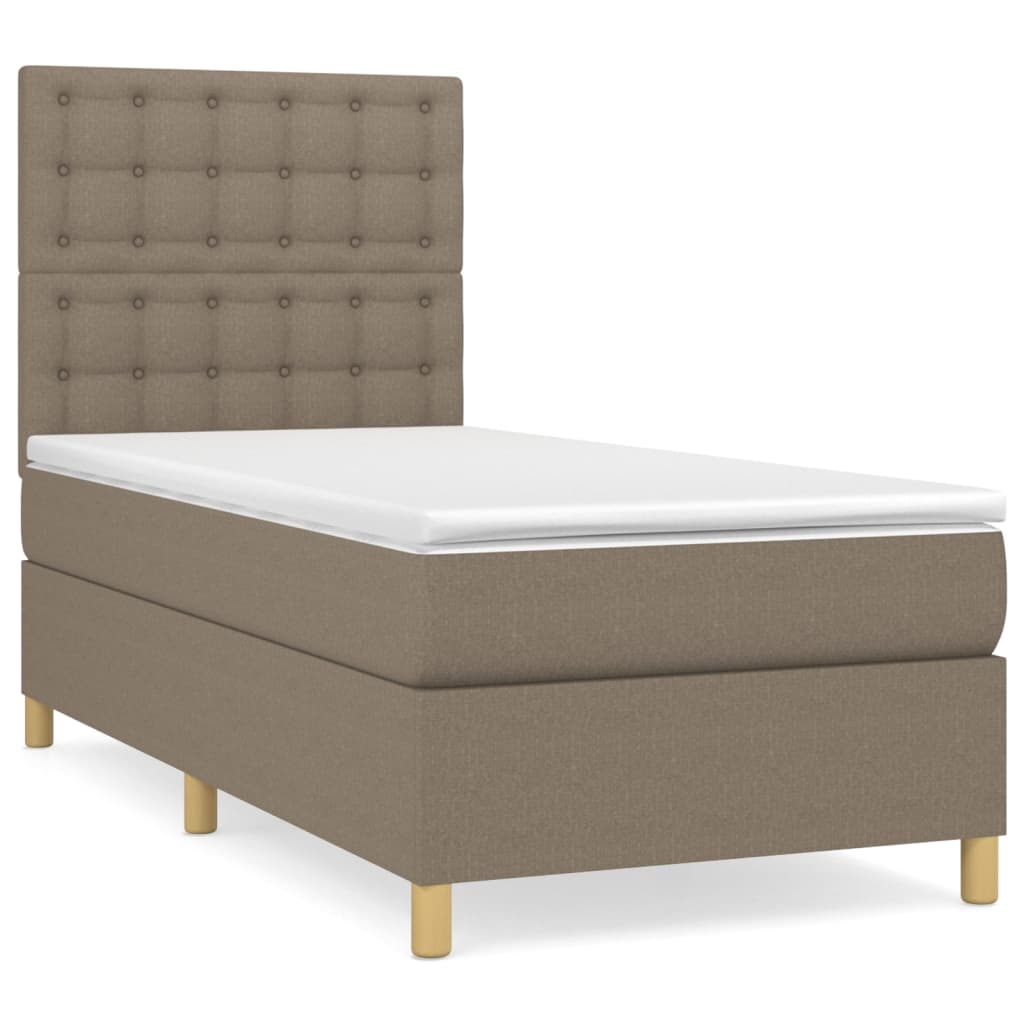 Boxspring met matras stof taupe 80x200 cm is nu te koop bij PeponiXL, paradijselijk wonen!