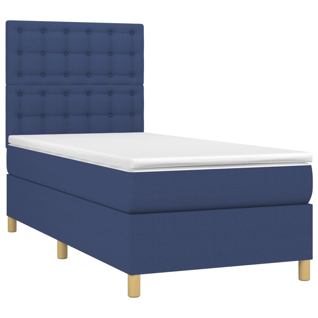 Boxspring met matras stof blauw 80x200 cm is nu te koop bij PeponiXL, paradijselijk wonen!