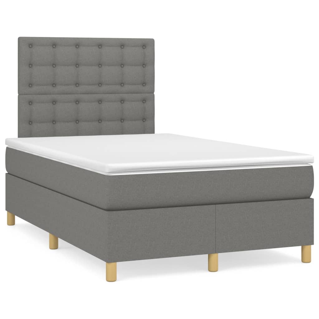 Boxspring met matras stof donkergrijs 120x200 cm is nu te koop bij PeponiXL, paradijselijk wonen!