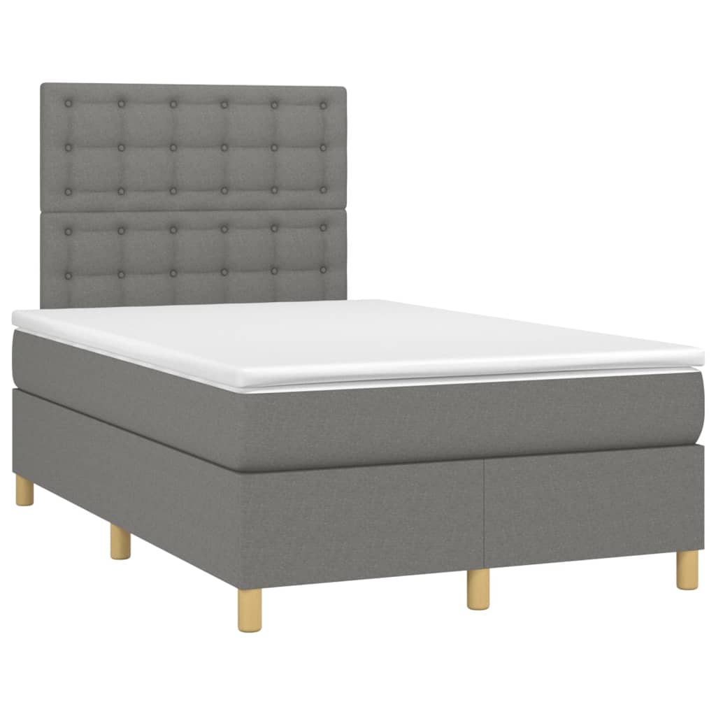 Boxspring met matras stof donkergrijs 120x200 cm is nu te koop bij PeponiXL, paradijselijk wonen!