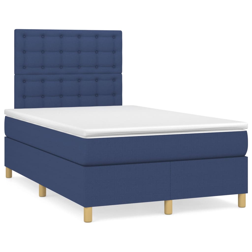 Boxspring met matras stof blauw 120x200 cm is nu te koop bij PeponiXL, paradijselijk wonen!