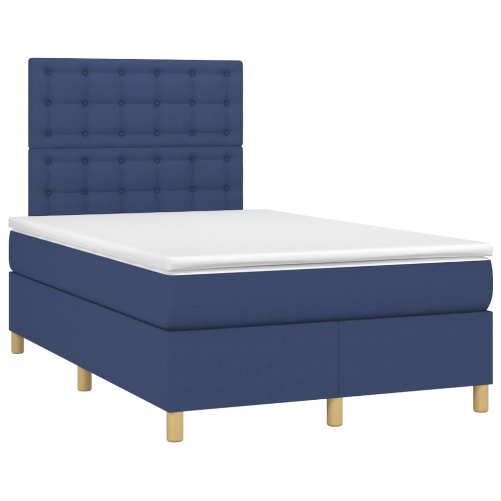 Boxspring met matras stof blauw 120x200 cm is nu te koop bij PeponiXL, paradijselijk wonen!