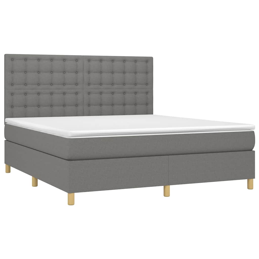 Boxspring met matras stof donkergrijs 180x200 cm is nu te koop bij PeponiXL, paradijselijk wonen!