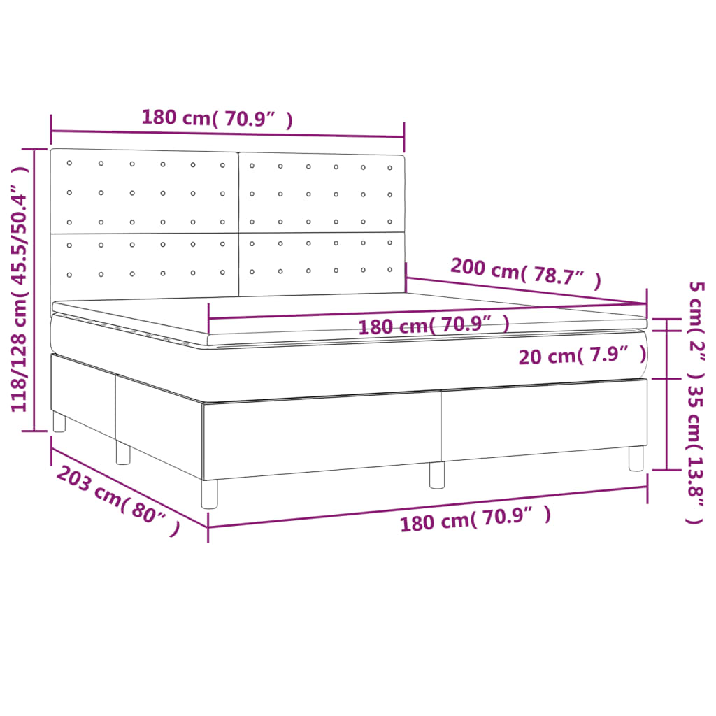 Boxspring met matras stof donkergrijs 180x200 cm is nu te koop bij PeponiXL, paradijselijk wonen!