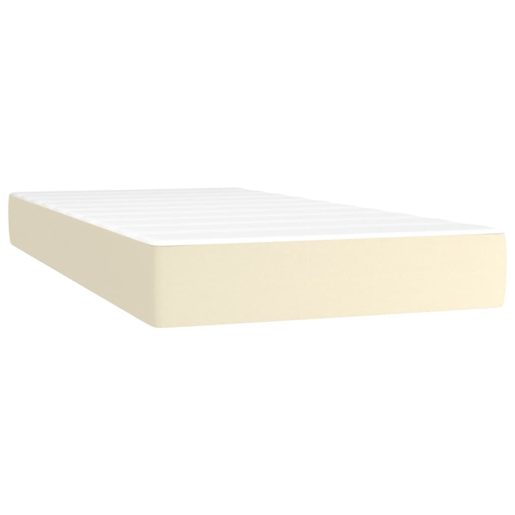 Boxspring met matras kunstleer crèmekleurig 100x200 cm is nu te koop bij PeponiXL, paradijselijk wonen!