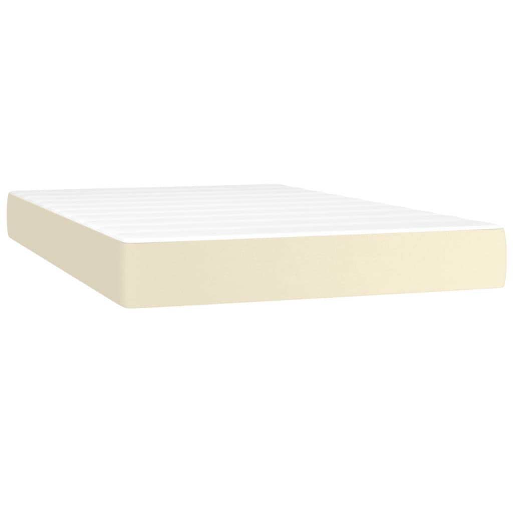 Boxspring met matras kunstleer crèmekleurig 120x200 cm is nu te koop bij PeponiXL, paradijselijk wonen!