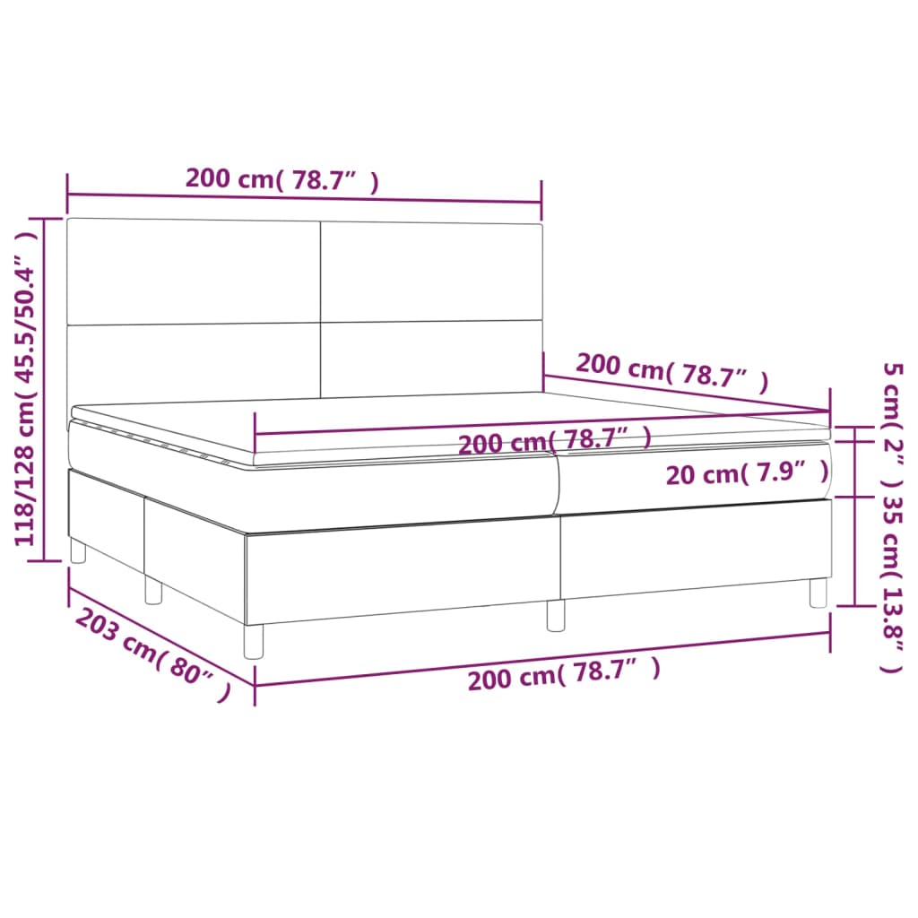 Boxspring met matras kunstleer wit 200x200 cm is nu te koop bij PeponiXL, paradijselijk wonen!