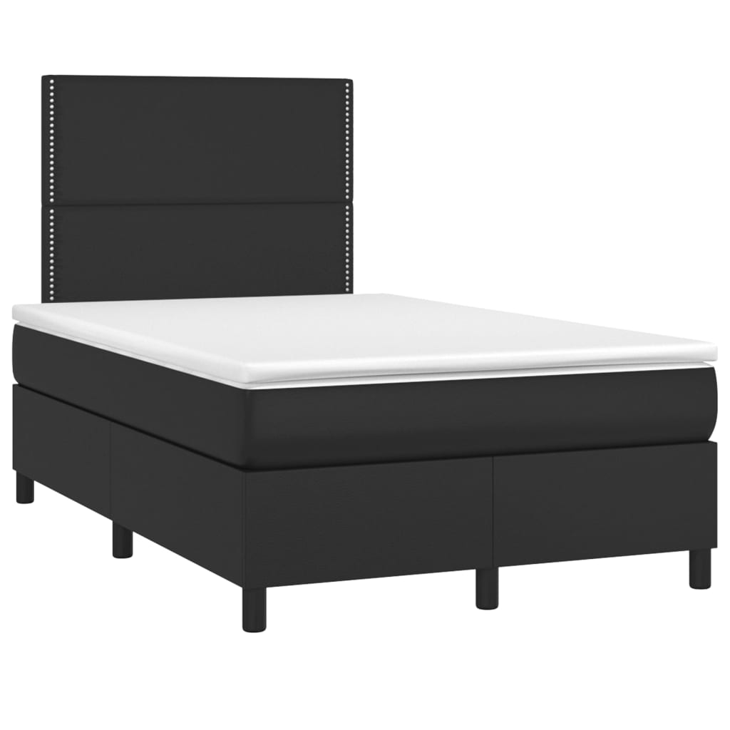 Boxspring met matras kunstleer zwart 120x200 cm is nu te koop bij PeponiXL, paradijselijk wonen!