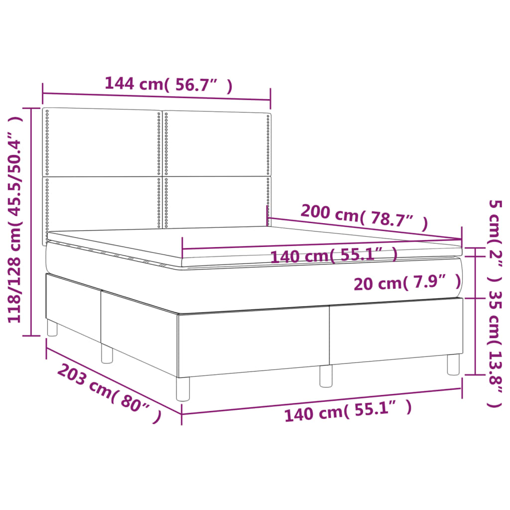 Boxspring met matras kunstleer zwart 140x200 cm is nu te koop bij PeponiXL, paradijselijk wonen!