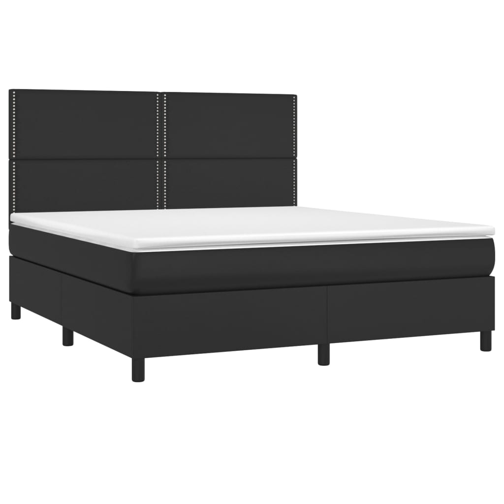 Boxspring met matras kunstleer zwart 180x200 cm is nu te koop bij PeponiXL, paradijselijk wonen!