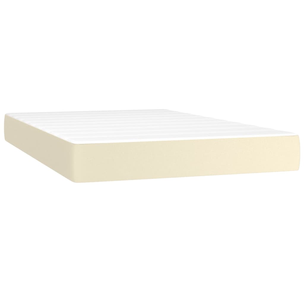 Boxspring met matras kunstleer crèmekleurig 120x200 cm is nu te koop bij PeponiXL, paradijselijk wonen!