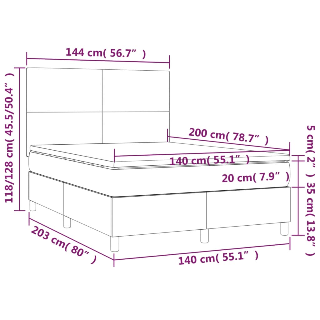 Boxspring met matras fluweel roze 140x200 cm is nu te koop bij PeponiXL, paradijselijk wonen!