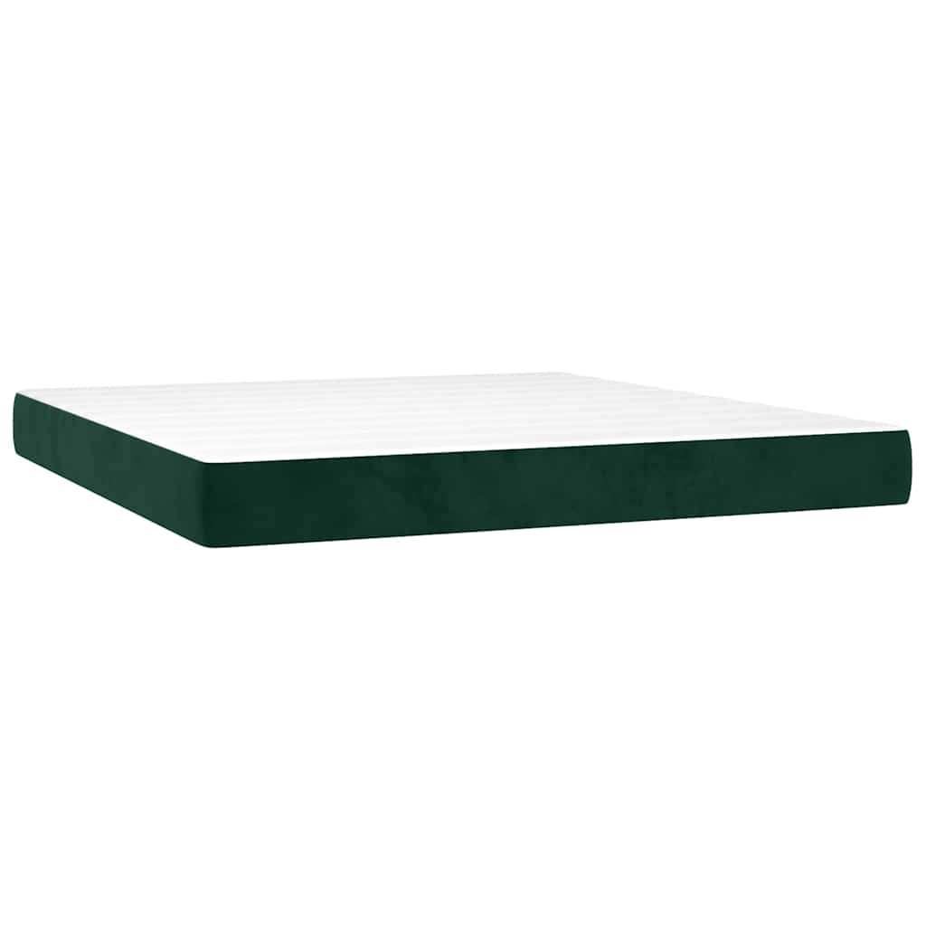 Boxspring met matras fluweel donkergroen 160x200 cm is nu te koop bij PeponiXL, paradijselijk wonen!
