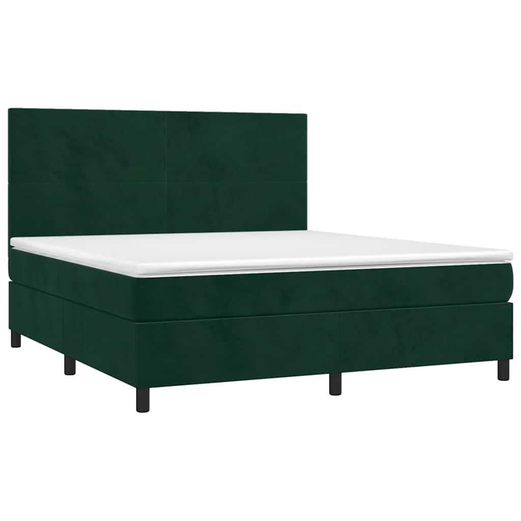 Boxspring met matras fluweel donkergroen 180x200 cm is nu te koop bij PeponiXL, paradijselijk wonen!