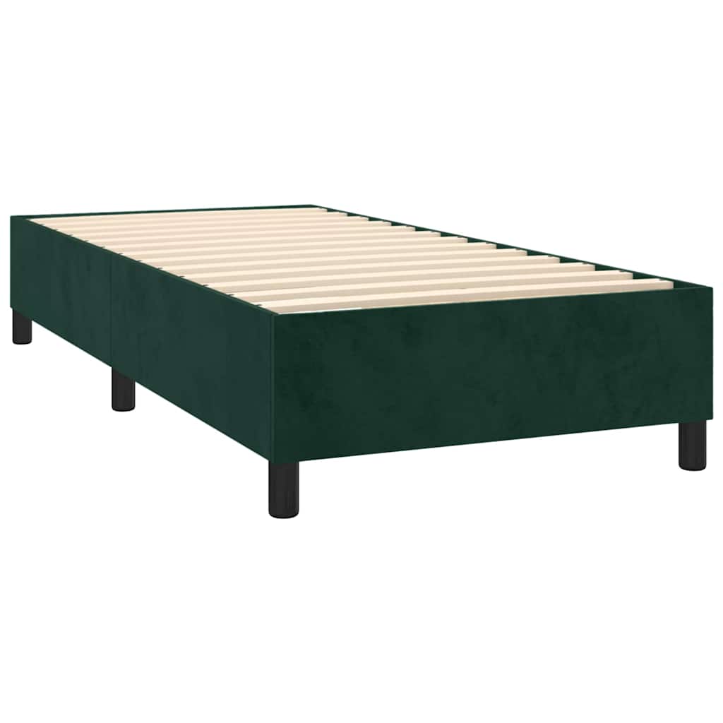 Boxspring met matras fluweel donkergroen 90x200 cm is nu te koop bij PeponiXL, paradijselijk wonen!