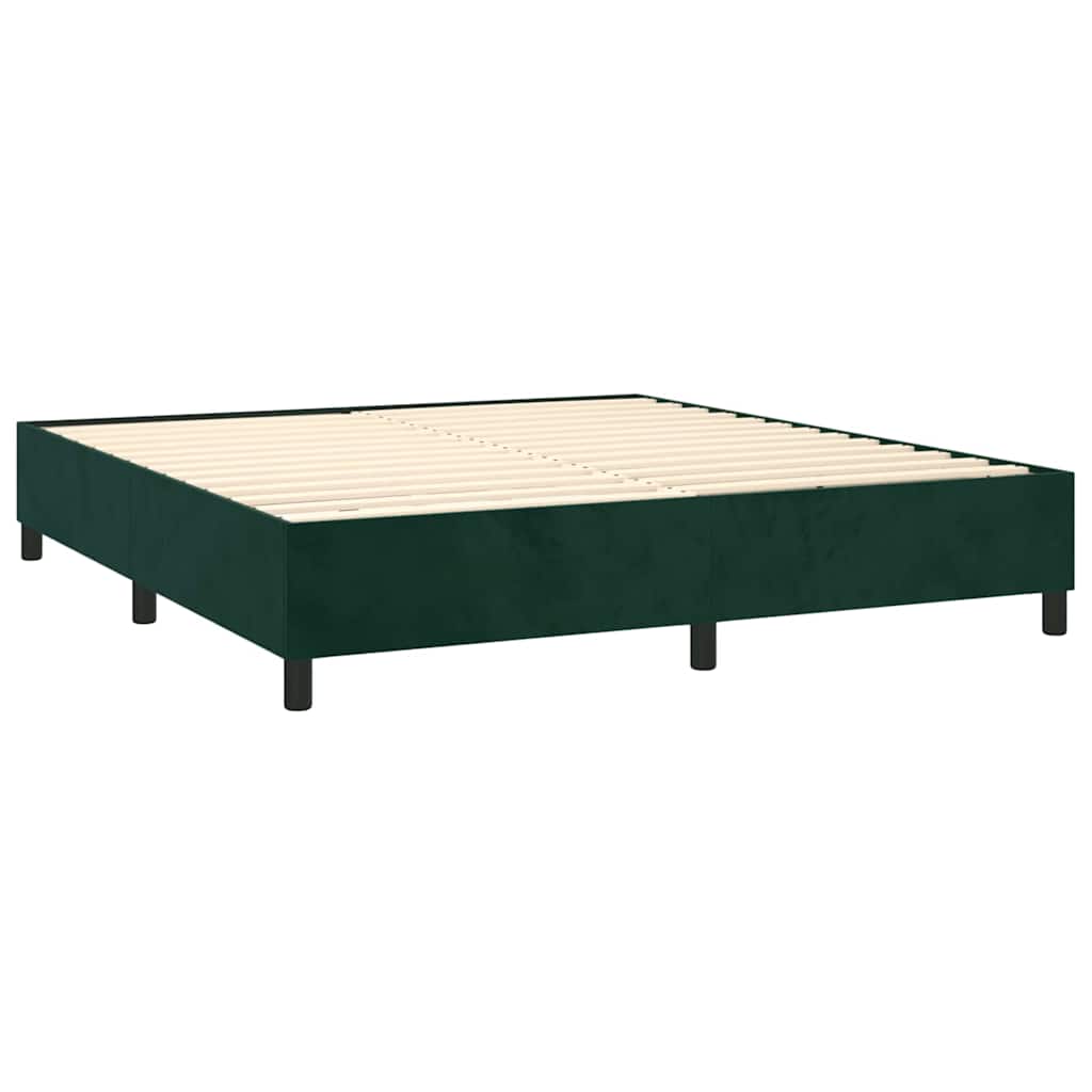 Boxspring met matras fluweel donkergroen 160x200 cm is nu te koop bij PeponiXL, paradijselijk wonen!