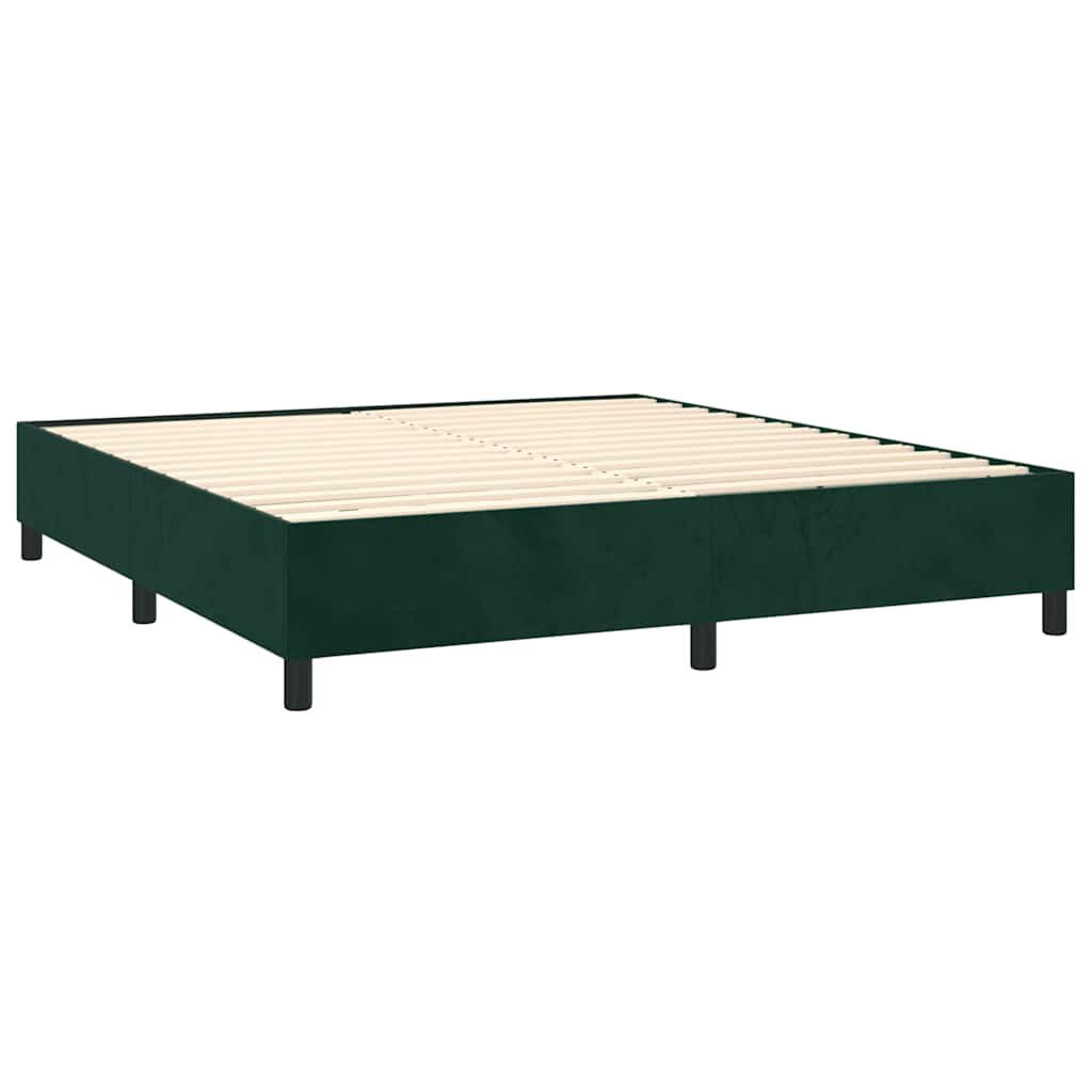Boxspring met matras fluweel donkergroen 180x200 cm is nu te koop bij PeponiXL, paradijselijk wonen!