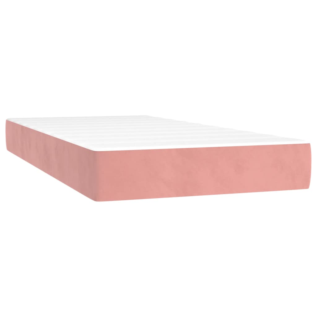 Boxspring met matras fluweel roze 90x200 cm is nu te koop bij PeponiXL, paradijselijk wonen!