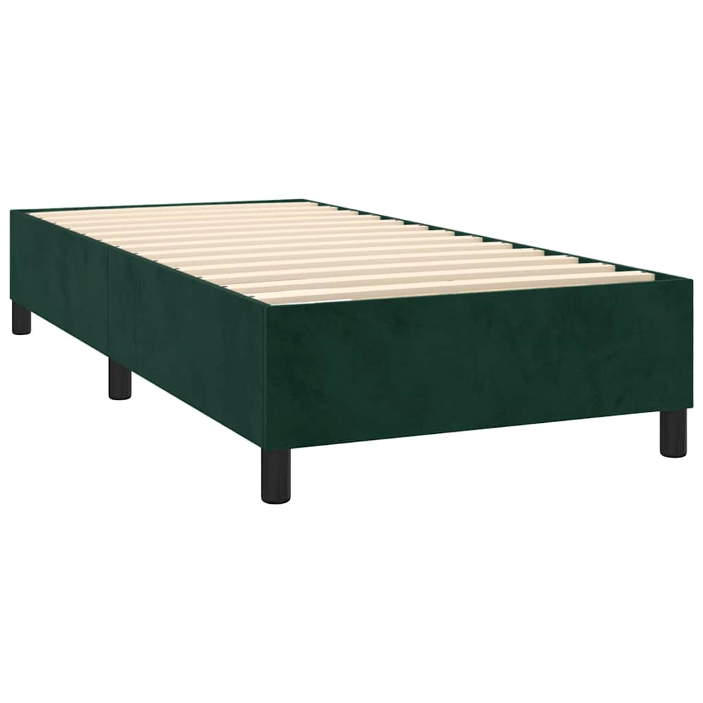 Boxspring met matras fluweel donkergroen 80x200 cm is nu te koop bij PeponiXL, paradijselijk wonen!
