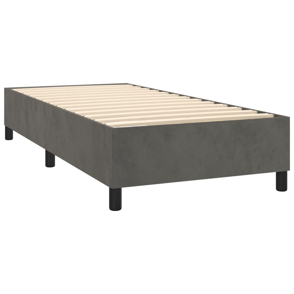 Boxspring met matras fluweel donkergrijs 90x200 cm is nu te koop bij PeponiXL, paradijselijk wonen!