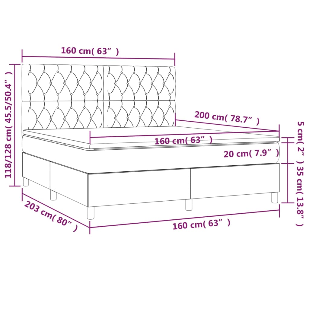 Boxspring met matras fluweel zwart 160x200 cm is nu te koop bij PeponiXL, paradijselijk wonen!