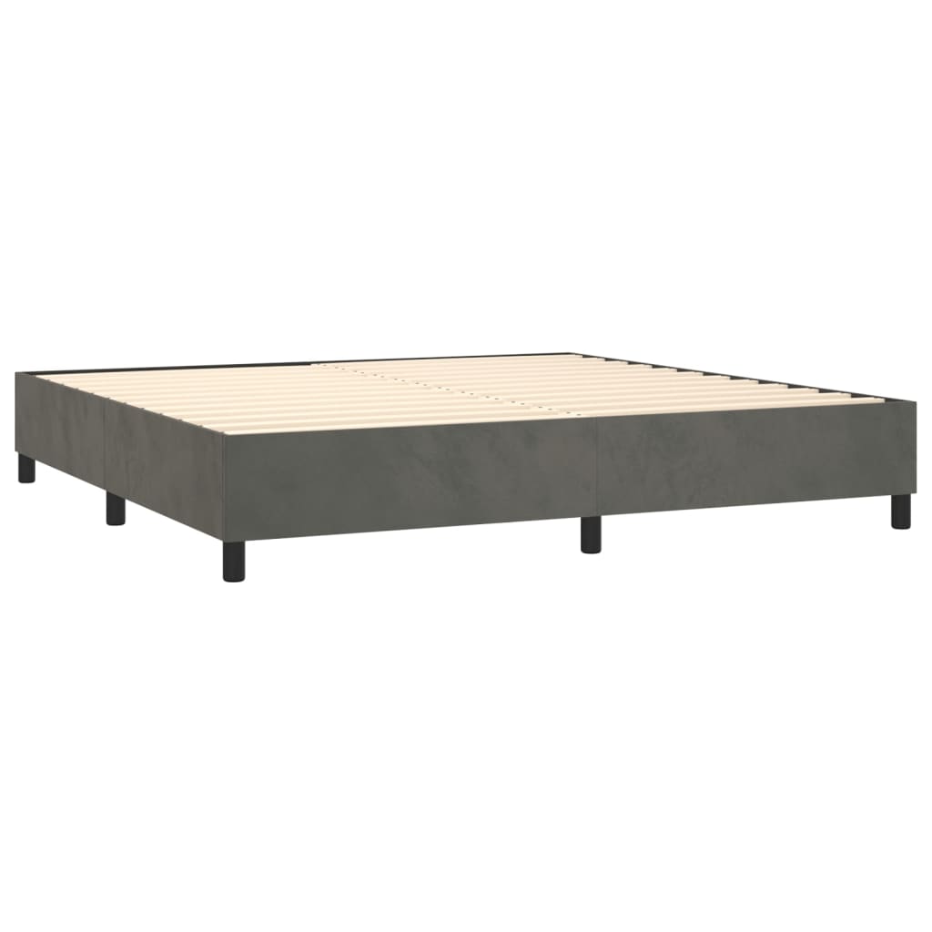 Boxspring met matras fluweel donkergrijs 200x200 cm is nu te koop bij PeponiXL, paradijselijk wonen!