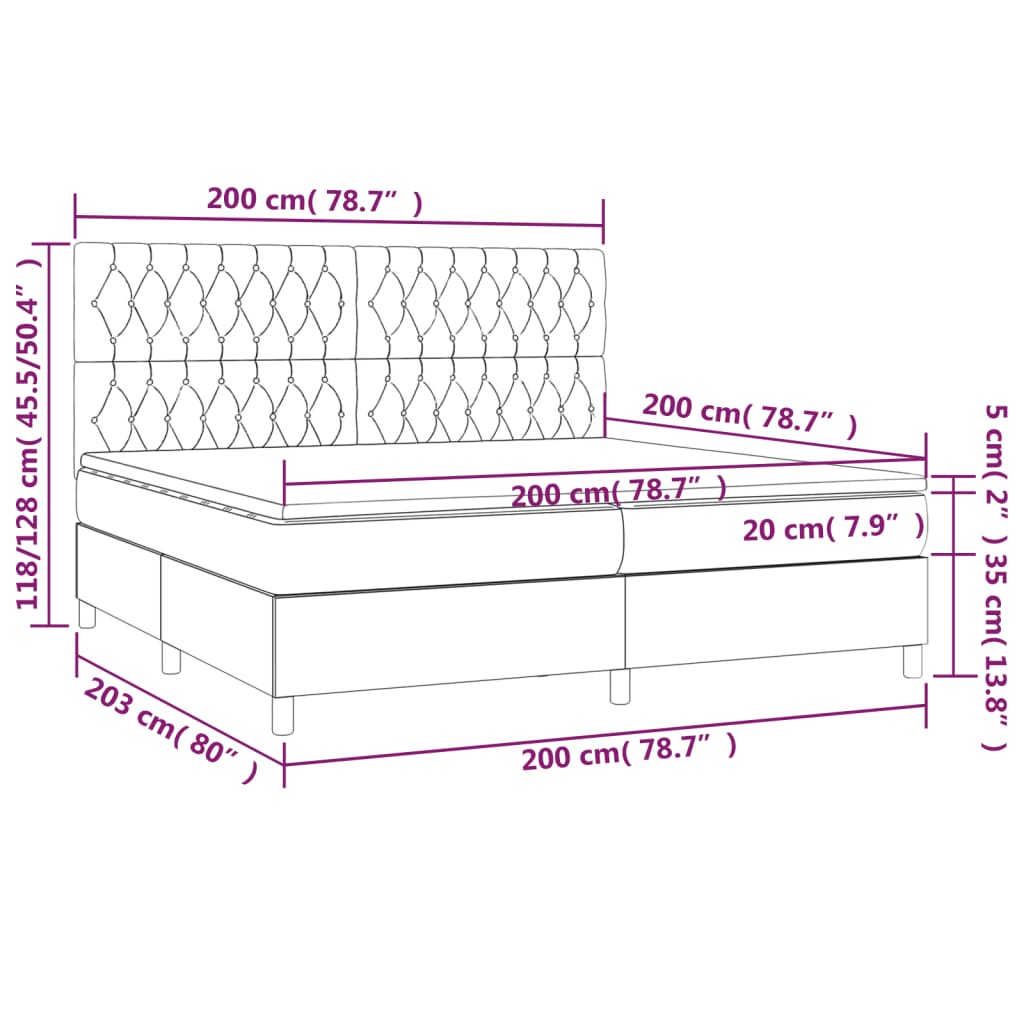 Boxspring met matras fluweel donkergrijs 200x200 cm is nu te koop bij PeponiXL, paradijselijk wonen!