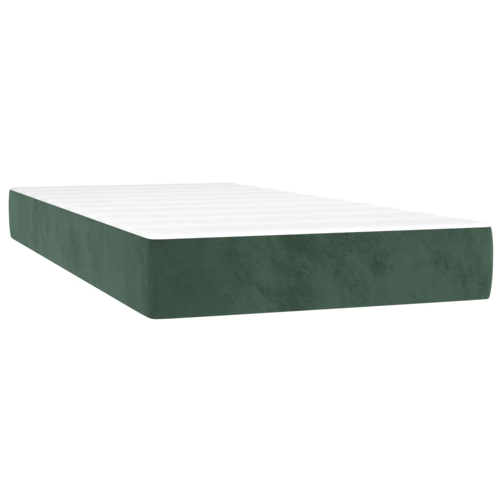 Boxspring met matras fluweel donkergroen 80x200 cm is nu te koop bij PeponiXL, paradijselijk wonen!