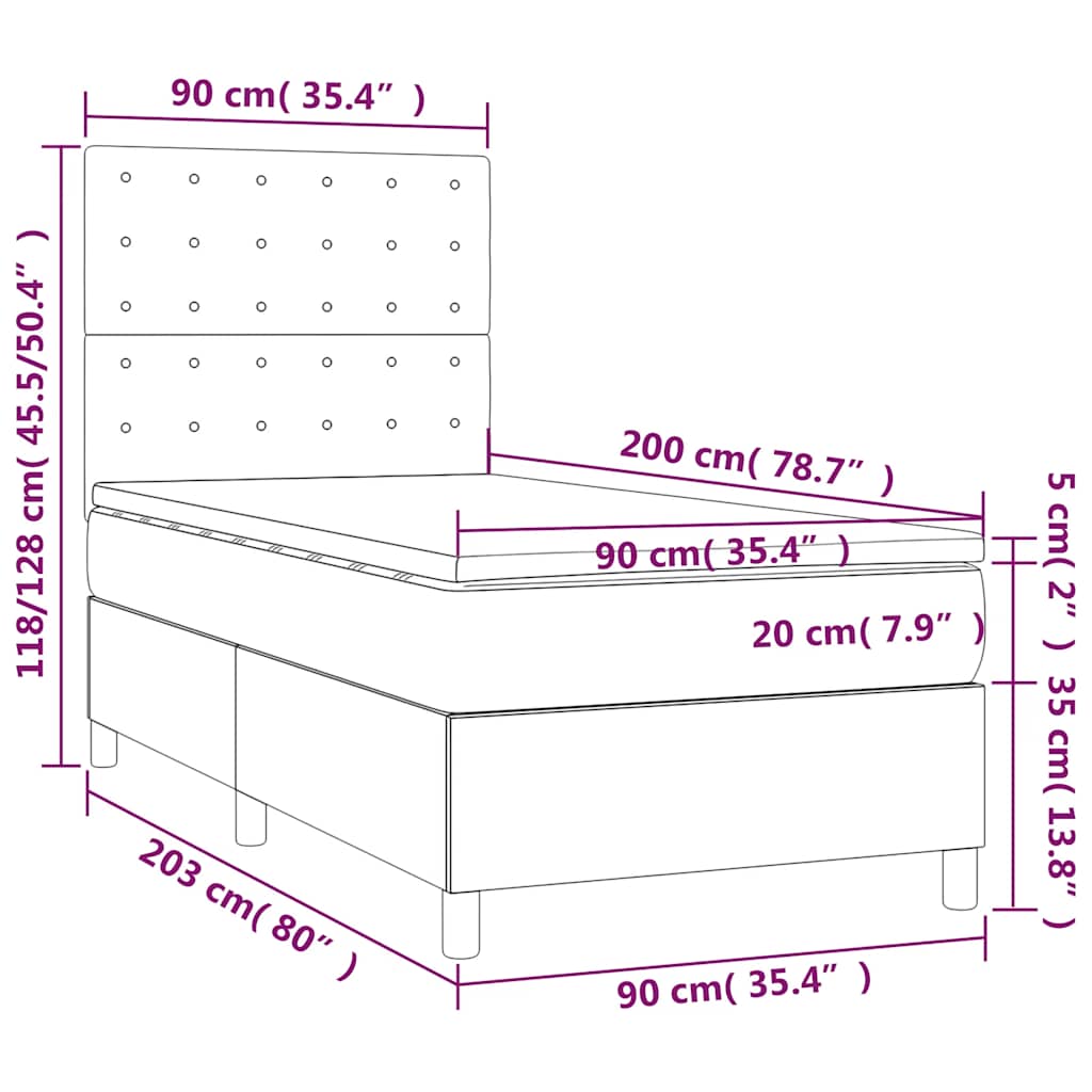 Boxspring met matras fluweel donkergroen 90x200 cm is nu te koop bij PeponiXL, paradijselijk wonen!