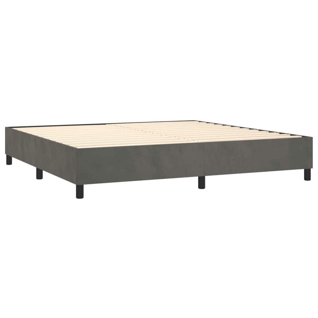 Boxspring met matras fluweel donkergrijs 200x200 cm is nu te koop bij PeponiXL, paradijselijk wonen!