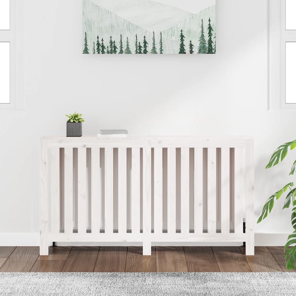 Radiatorombouw 153x19x84 cm massief grenenhout wit is nu te koop bij PeponiXL, paradijselijk wonen!