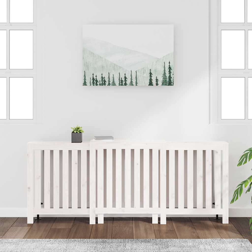 Radiatorombouw 210x21x85 cm massief grenenhout wit is nu te koop bij PeponiXL, paradijselijk wonen!