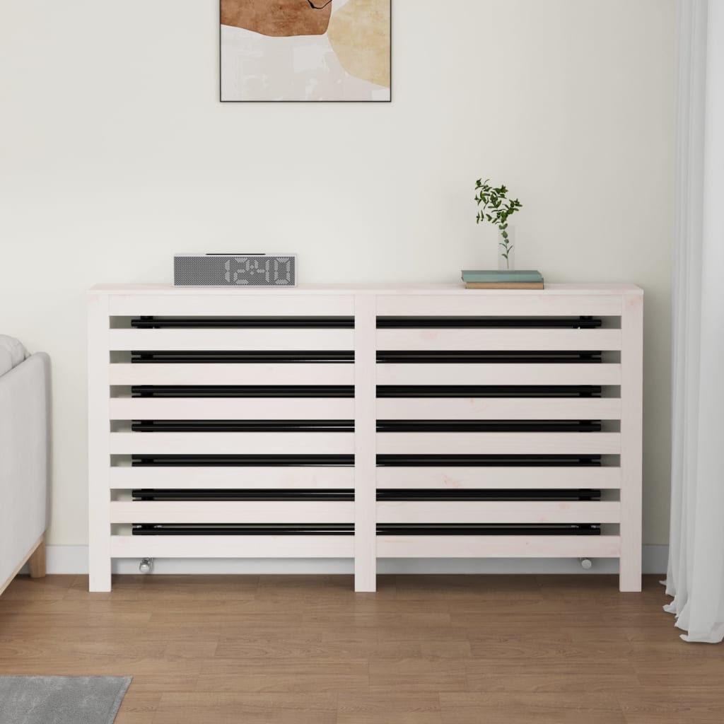 Radiatorombouw 153x19x84 cm massief grenenhout wit is nu te koop bij PeponiXL, paradijselijk wonen!
